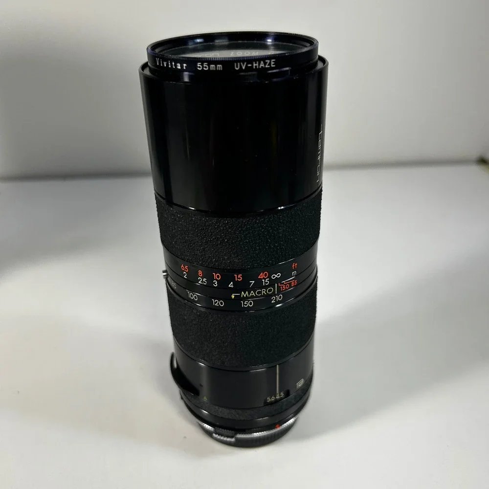 Tamron 85-210mm f4.5 Zoom Macro Lens for Olympus OM BBAR Multi C03A Case Vivitar